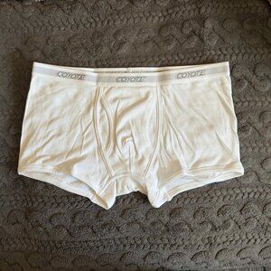 Coyote. Men's Cotton Rib Trunk. Size: Medium. Color: White. NEW w/o tags.